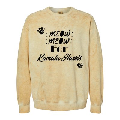 Meow Meow For Kamala Harris Funny Childless Cat Ladies Vote Premium Colorblast Crewneck Sweatshirt