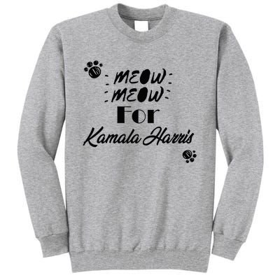 Meow Meow For Kamala Harris Funny Childless Cat Ladies Vote Premium Tall Sweatshirt