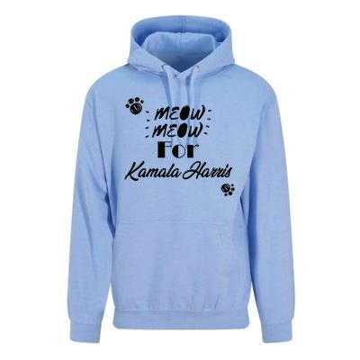 Meow Meow For Kamala Harris Funny Childless Cat Ladies Vote Premium Unisex Surf Hoodie