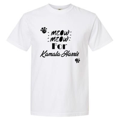 Meow Meow For Kamala Harris Funny Childless Cat Ladies Vote Premium Garment-Dyed Heavyweight T-Shirt