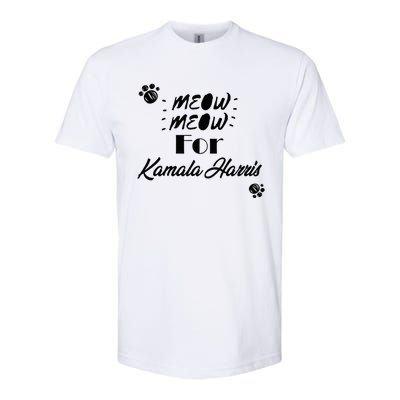 Meow Meow For Kamala Harris Funny Childless Cat Ladies Vote Premium Softstyle CVC T-Shirt