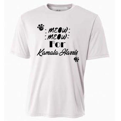 Meow Meow For Kamala Harris Funny Childless Cat Ladies Vote Premium Cooling Performance Crew T-Shirt