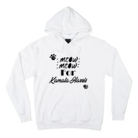 Meow Meow For Kamala Harris Funny Childless Cat Ladies Vote Premium Hoodie