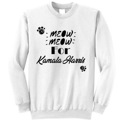 Meow Meow For Kamala Harris Funny Childless Cat Ladies Vote Premium Sweatshirt