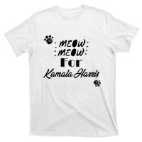 Meow Meow For Kamala Harris Funny Childless Cat Ladies Vote Premium T-Shirt