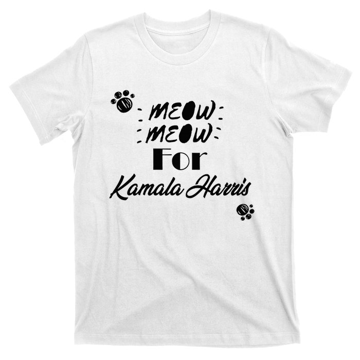 Meow Meow For Kamala Harris Funny Childless Cat Ladies Vote Premium T-Shirt