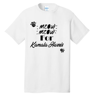 Meow Meow For Kamala Harris Funny Childless Cat Ladies Vote Premium Tall T-Shirt