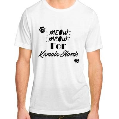 Meow Meow For Kamala Harris Funny Childless Cat Ladies Vote Premium Adult ChromaSoft Performance T-Shirt