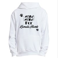 Meow Meow For Kamala Harris Funny Childless Cat Ladies Vote Premium Urban Pullover Hoodie