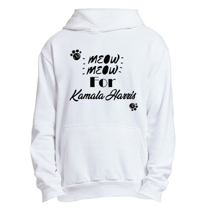 Meow Meow For Kamala Harris Funny Childless Cat Ladies Vote Premium Urban Pullover Hoodie