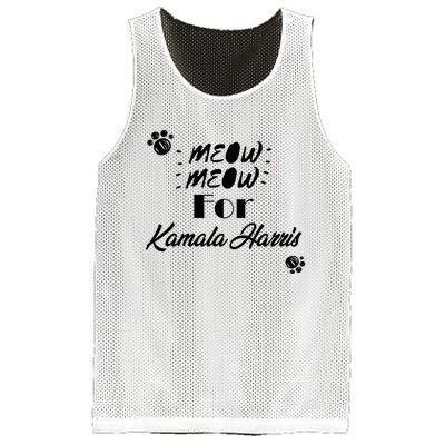 Meow Meow For Kamala Harris Funny Childless Cat Ladies Vote Premium Mesh Reversible Basketball Jersey Tank