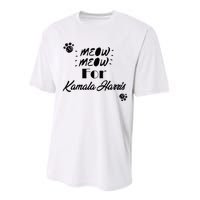 Meow Meow For Kamala Harris Funny Childless Cat Ladies Vote Premium Performance Sprint T-Shirt