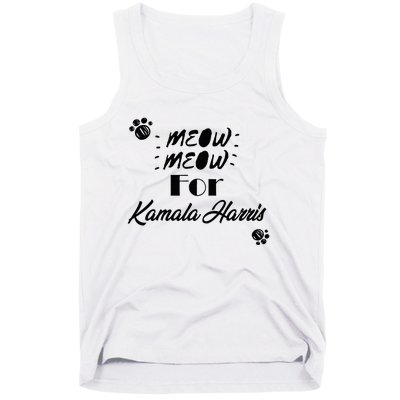 Meow Meow For Kamala Harris Funny Childless Cat Ladies Vote Premium Tank Top