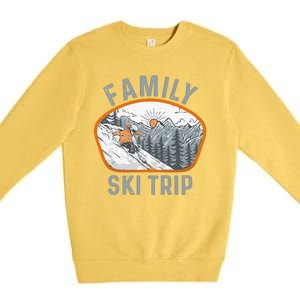 Mountains Matching Family Vacation 2025 Family Ski Trip Premium Crewneck Sweatshirt