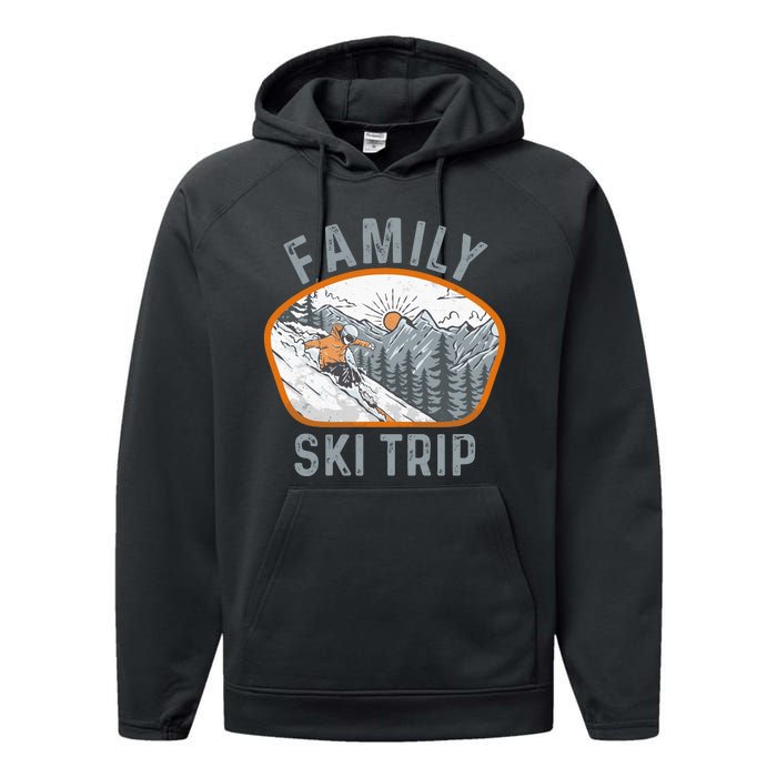 Mountains Matching Family Vacation 2025 Family Ski Trip Performance Fleece Hoodie