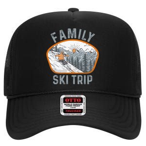 Mountains Matching Family Vacation 2025 Family Ski Trip High Crown Mesh Back Trucker Hat