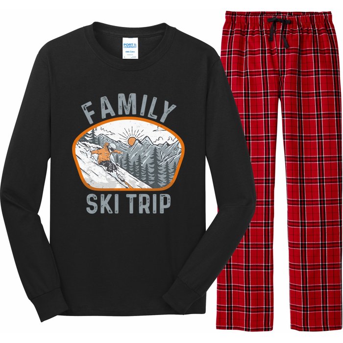 Mountains Matching Family Vacation 2025 Family Ski Trip Long Sleeve Pajama Set