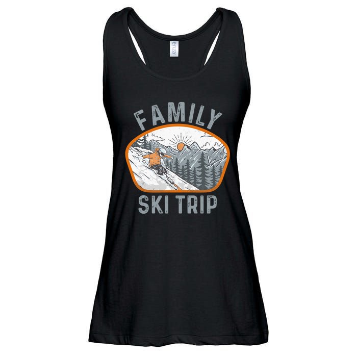 Mountains Matching Family Vacation 2025 Family Ski Trip Ladies Essential Flowy Tank