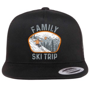 Mountains Matching Family Vacation 2025 Family Ski Trip Flat Bill Trucker Hat