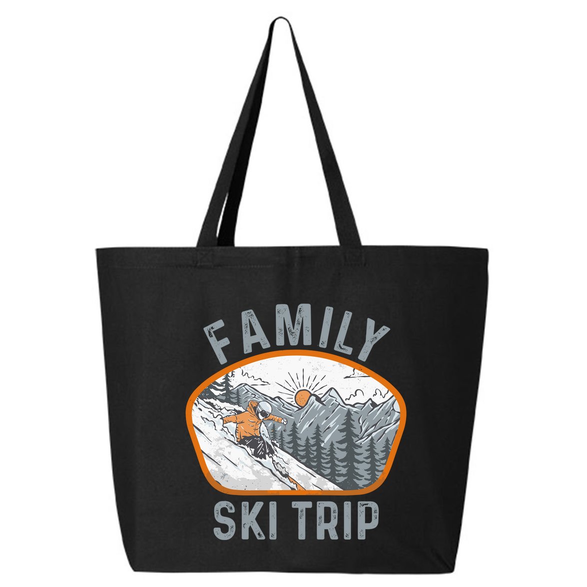 Mountains Matching Family Vacation 2025 Family Ski Trip 25L Jumbo Tote