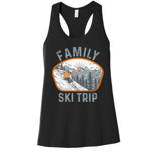 Mountains Matching Family Vacation 2025 Family Ski Trip Women's Racerback Tank