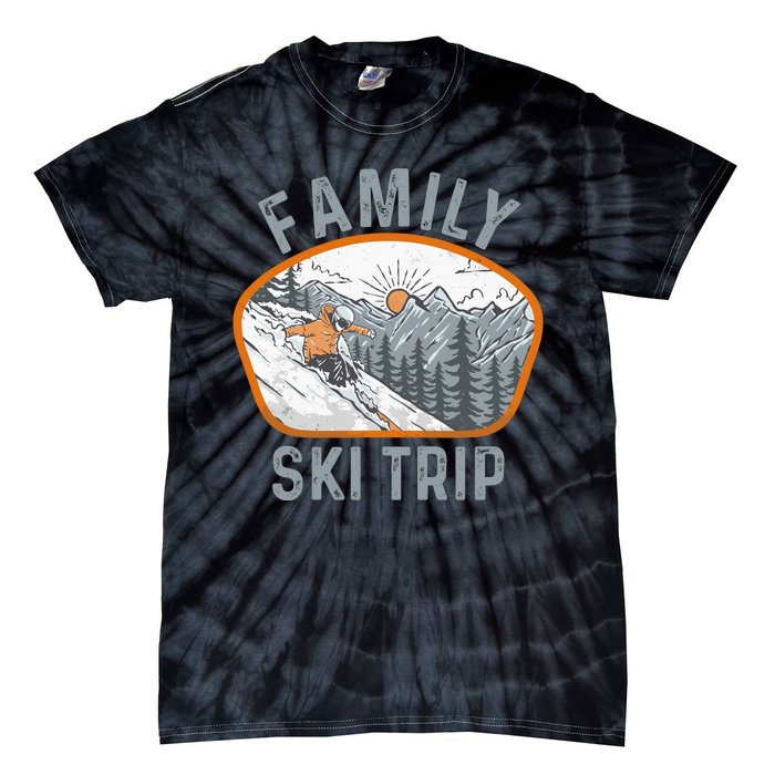 Mountains Matching Family Vacation 2025 Family Ski Trip Tie-Dye T-Shirt