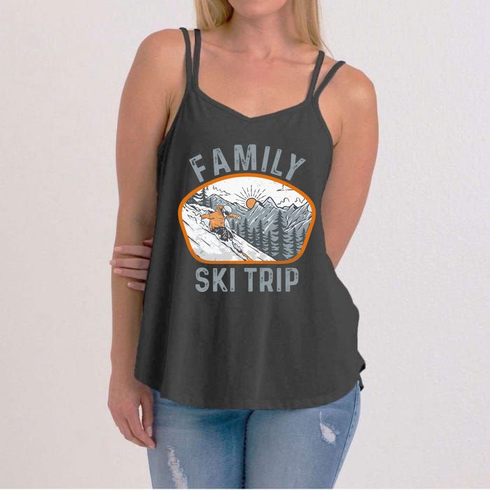 Mountains Matching Family Vacation 2025 Family Ski Trip Women's Strappy Tank