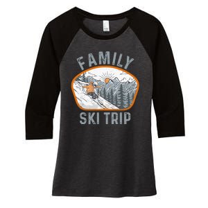 Mountains Matching Family Vacation 2025 Family Ski Trip Women's Tri-Blend 3/4-Sleeve Raglan Shirt