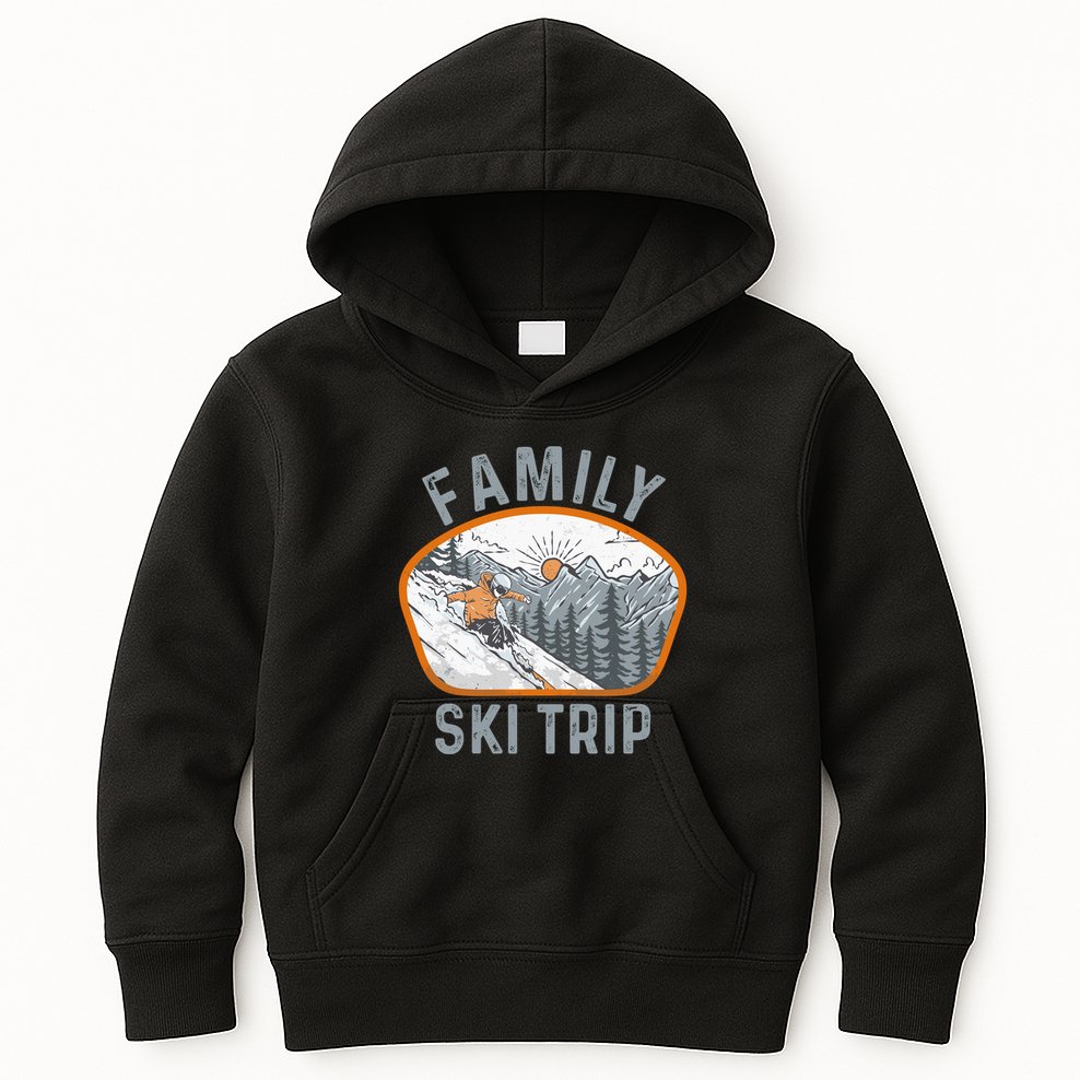 Mountains Matching Family Vacation 2025 Family Ski Trip Kids Hoodie