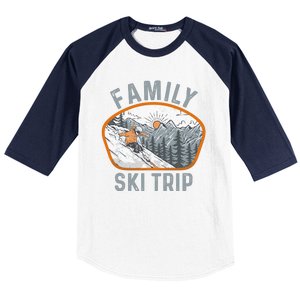 Mountains Matching Family Vacation 2025 Family Ski Trip Baseball Sleeve Shirt