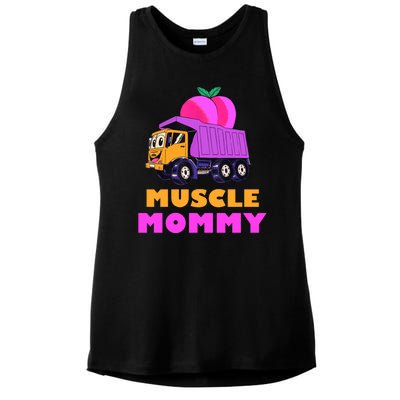 Muscle Mommy Funny Dumptruck Ladies PosiCharge Tri-Blend Wicking Tank