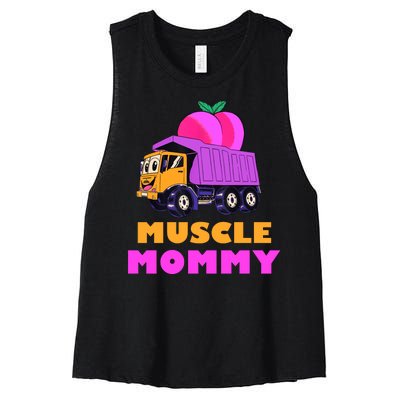 Muscle Mommy Funny Dumptruck Women's Racerback Cropped Tank