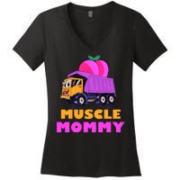 Muscle Mommy Funny Dumptruck Women's V-Neck T-Shirt