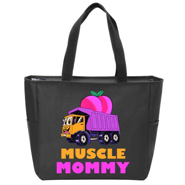 Muscle Mommy Funny Dumptruck Zip Tote Bag