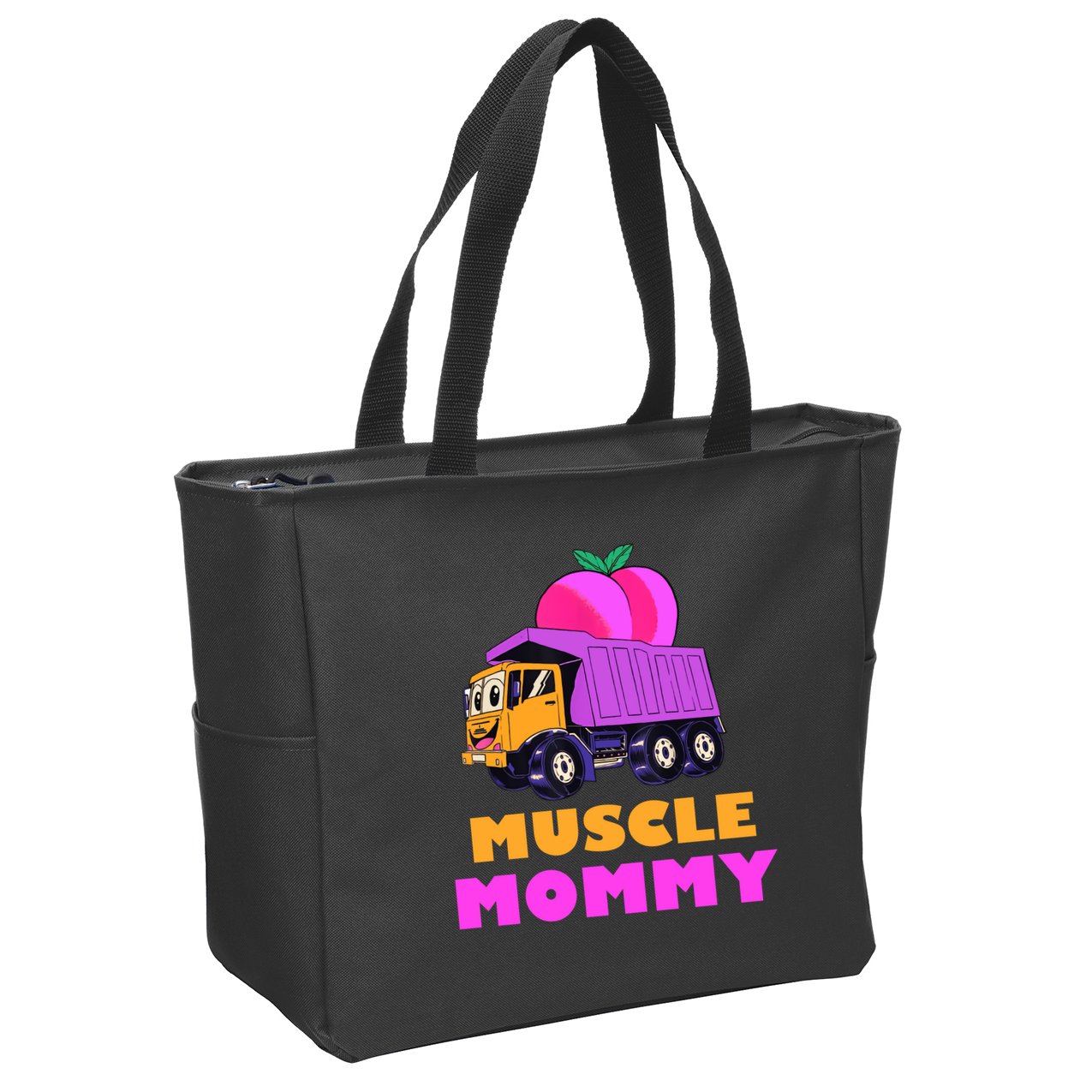 Muscle Mommy Funny Dumptruck Zip Tote Bag