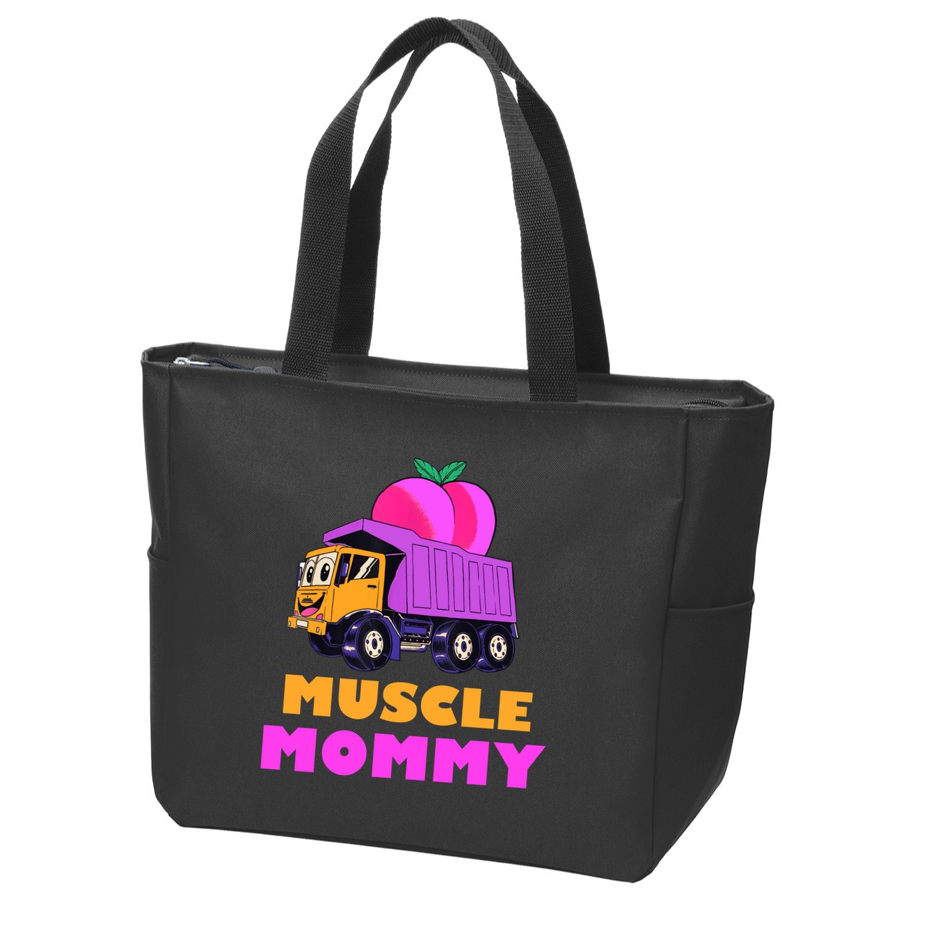 Muscle Mommy Funny Dumptruck Zip Tote Bag