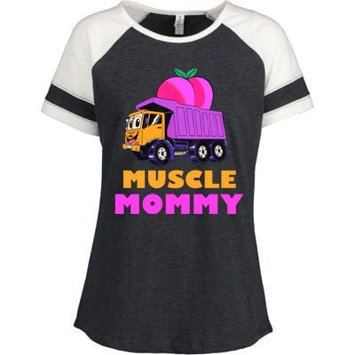 Muscle Mommy Funny Dumptruck Enza Ladies Jersey Colorblock Tee