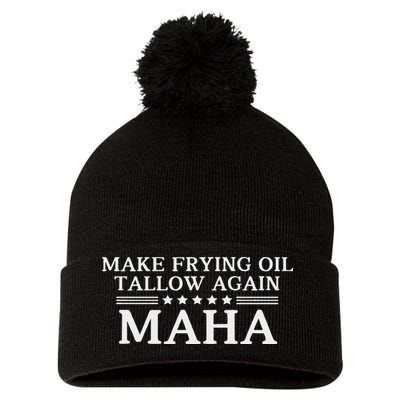 Maha Make Frying Oil Tallow Again Quit Seed Oils Rfk Trump Pom Pom 12in Knit Beanie