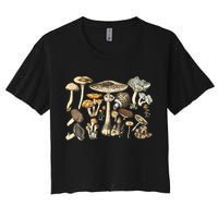 Mushroom Mycology Fungi Foraging Mushroom Whisperer Women's Crop Top Tee