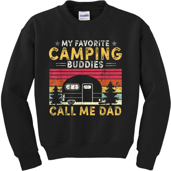 Men My Favorite Camping Buddies Call Me Dad Fathers Day Vintage Kids Sweatshirt