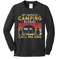 Men My Favorite Camping Buddies Call Me Dad Fathers Day Vintage Kids Long Sleeve Shirt