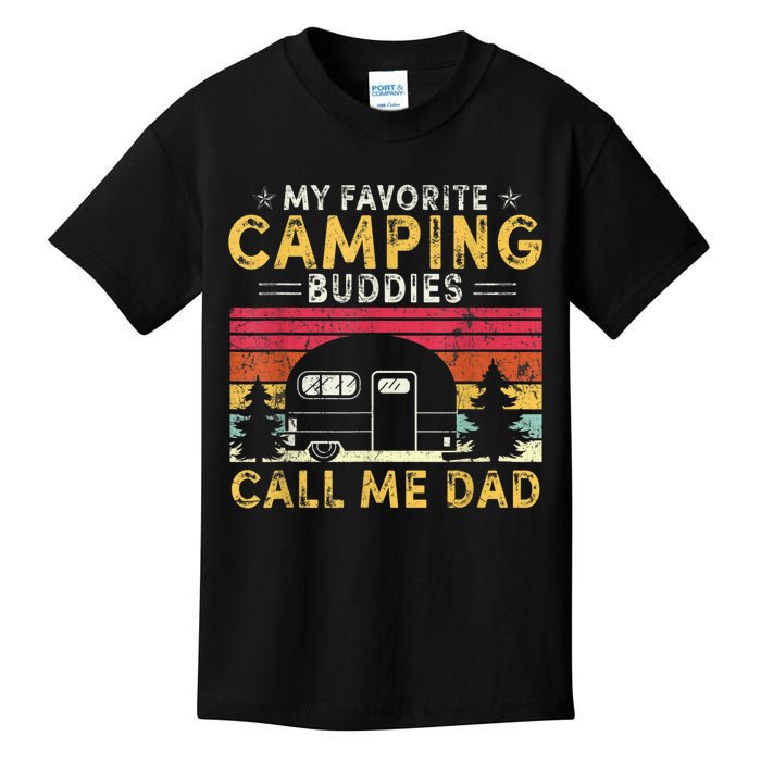 Men My Favorite Camping Buddies Call Me Dad Fathers Day Vintage Kids T-Shirt