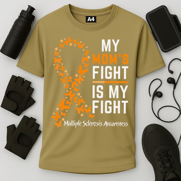 My Moms Fight is My Fight Multiple Sclerosis Awareness Cooling Performance Crew T-Shirt