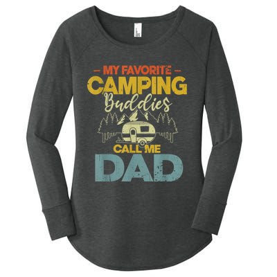 Men My Favorite Camping Buddies Call Me Dad Fathers Day Funny Women's Perfect Tri Tunic Long Sleeve Shirt