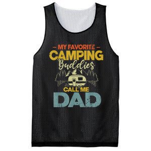 Men My Favorite Camping Buddies Call Me Dad Fathers Day Funny Mesh Reversible Basketball Jersey Tank