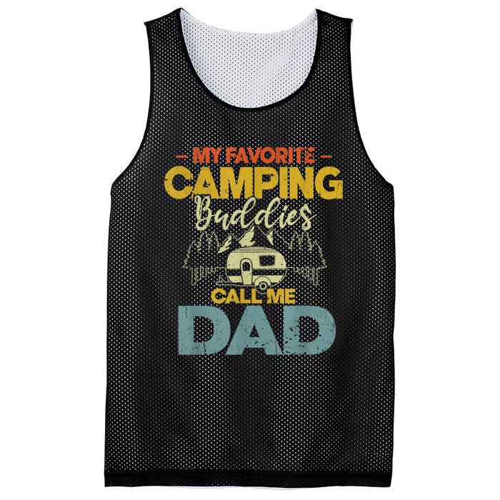 Men My Favorite Camping Buddies Call Me Dad Fathers Day Funny Mesh Reversible Basketball Jersey Tank