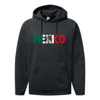 Mexico Mexican Flag Vintage Pride Performance Fleece Hoodie