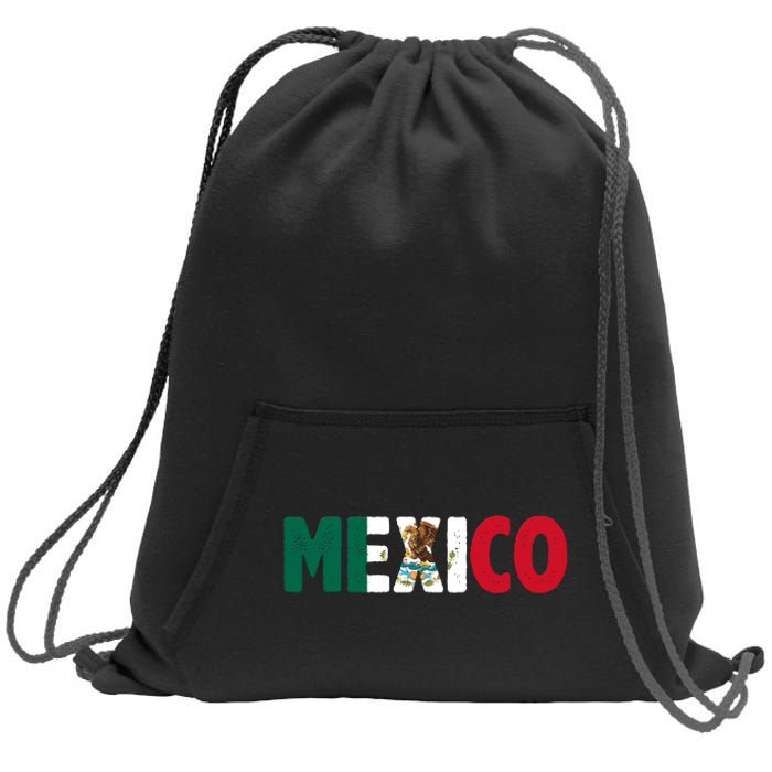 Mexico Mexican Flag Vintage Pride Sweatshirt Cinch Pack Bag