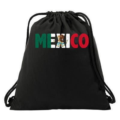 Mexico Mexican Flag Vintage Pride Drawstring Bag