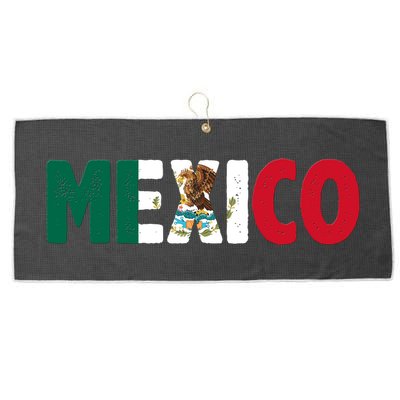 Mexico Mexican Flag Vintage Pride Large Microfiber Waffle Golf Towel